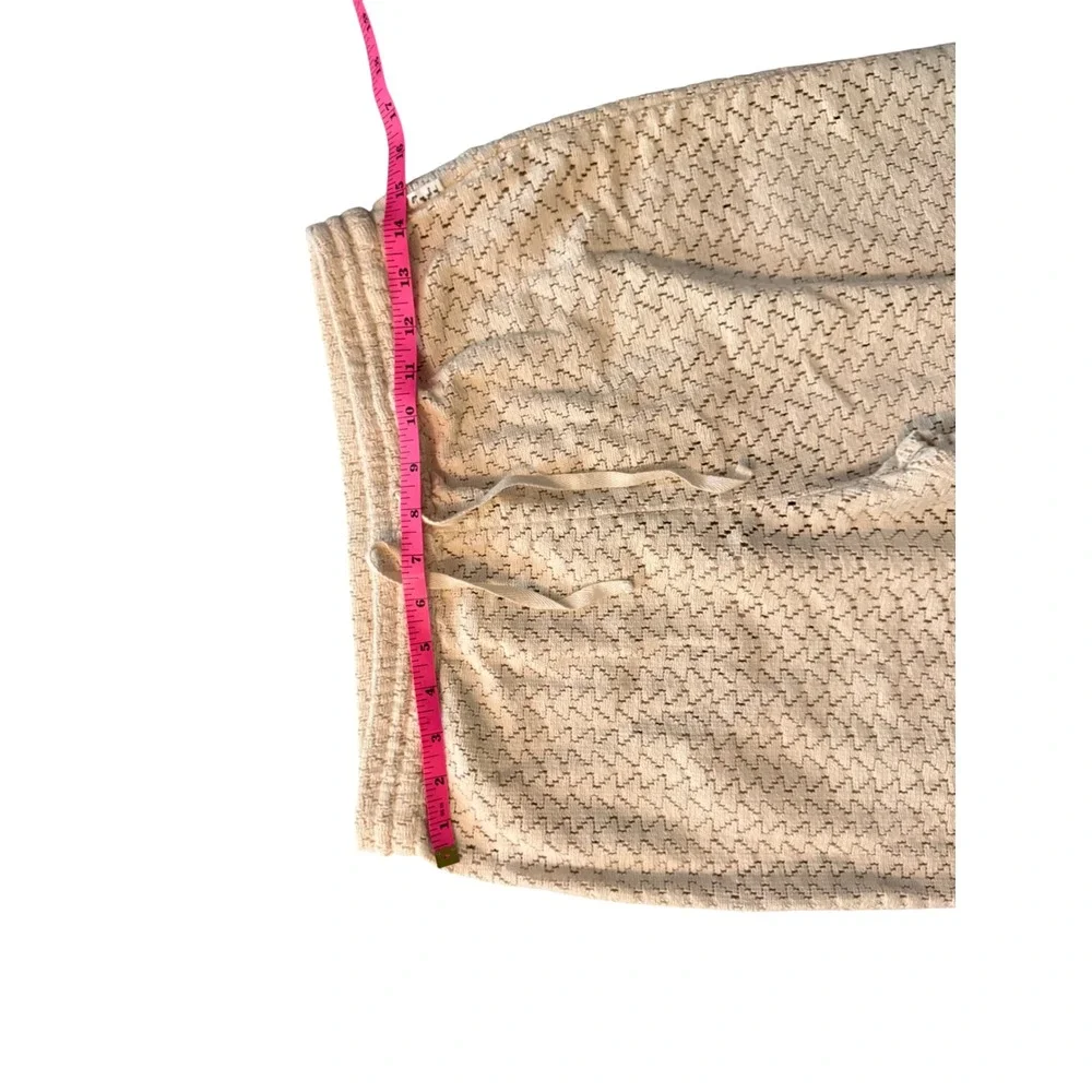 Roxy Cream Beige Textured Knit Lounge Pants Drawstring‎ Straight Leg Small